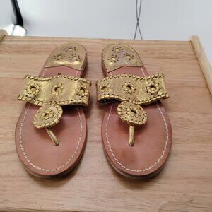Jack Rogers Gold and Tan Sandals